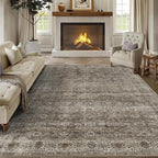 5x7 Washable Rug for Living Room Large Vintage Distressed Bedroom Rug Low Pile Non-Slip Soft Boho Carpets for Bedroom Dining Room Home Office Indoor Nursery Antique/Moss