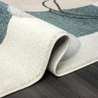 Abani Deco Area Rug -Cream/Green Minimalist Design -7'9" x 10'2"(8'x10') - Easy to Clean - Durable for Kids and Pets - Non-Shedding - Medium Pile - Soft Feel - for Living Room, Bedroom & Office