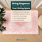 Istana 2x3 Area Rug - Pink Boho Rugs for Living Room 2x3 - Foldable Small Rugs for Bedroom - Stain Resistant Washable Rug Non Slip - Eco-Friendly Area Rugs Indoor