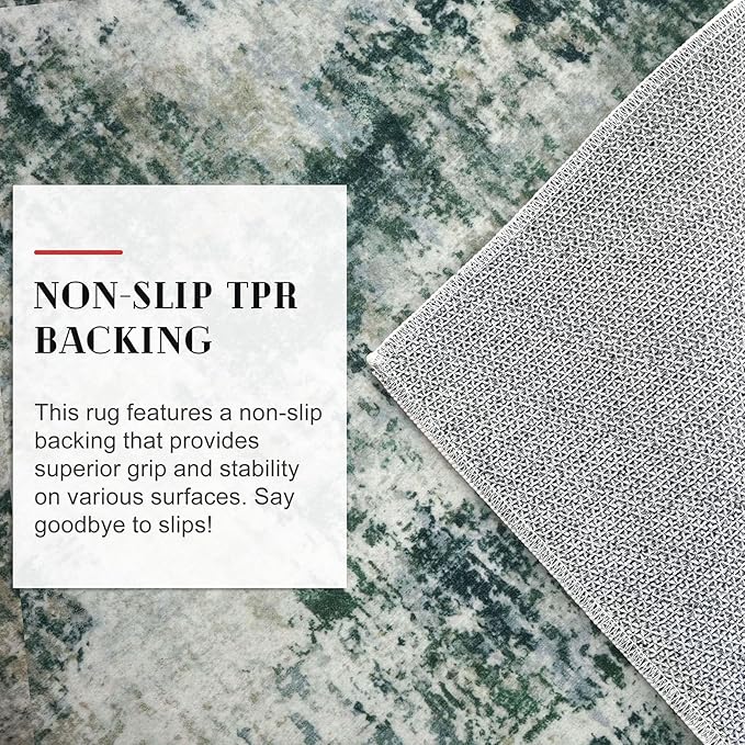 Modern Abstract Entryway Rug Indoor 2x3 Washable Non-Slip Soft Grey Green Colorful Small Area Rug Kitchen Mat Thin Print Faux Wool Floor Carpet for Entrance Bedroom Office
