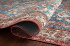 Loloi Layla Collection LAY-10 Marine/Clay 2'-3" x 3'-9" .13" Thick Accent Rug, Soft, Durable, Vintage Inspired, Distressed, Low Pile, Non-Shedding, Easy Clean, Printed, Living Room Rug