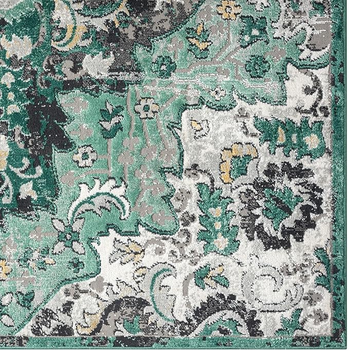 LUXE WEAVERS Moroccan Green 5x7 Medallion Area Rug for Living Rooms