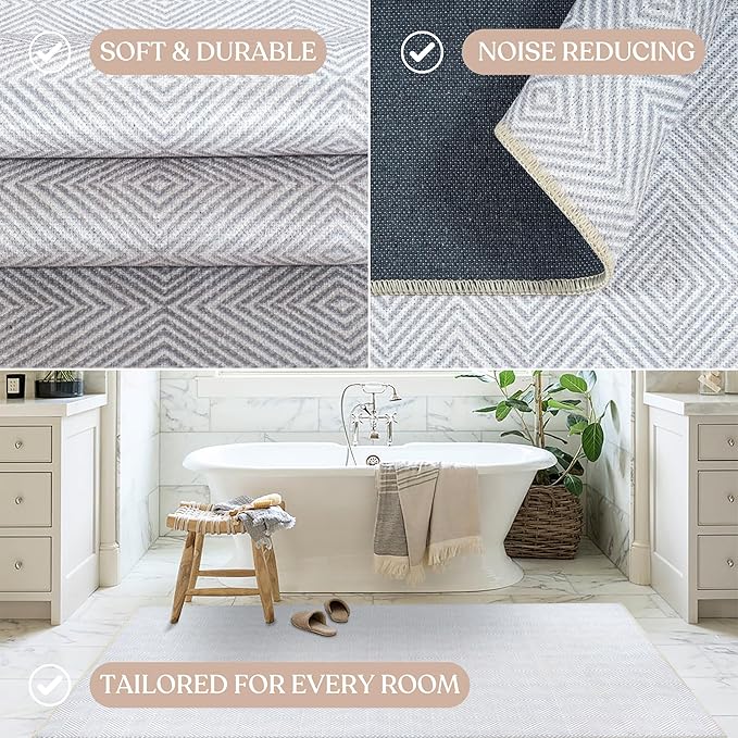 Fame Living Washable Area Rug. Modern Farmhouse. Vintage. Turkish. Bohemian. Distressed. Oriental. Traditional. Rugs for Living Room. Dining. Bedroom. Office. Entryway. Foyer. (864CC, 2'5" x 13')