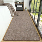 AROGAN Washable 2x8 Runner Rug for Hallway, Long Runner Rugs wtih Soft Memory Foam for Bedroom, Non Slip Backing Carpet Runners for Hallways, Kitchen, Bathroom, Entryway Home Decor, Matte Brown