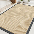 Kitinjoy Front Door Mat Outside Entrance, Sturdy Natural Dirt Trapper, Heavy Duty Rubber Doormat, Low Profile Non-Slip Backing, Easy Clean Floor Mat for Indoor Outdoor Entry, 29.5X17 Inch, Beige
