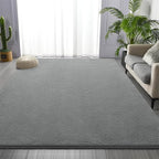 Large Area Rugs for Living Room Bedroom, 6 x 9 Ft Non-Slip Modern Area Rug, Soft Thickened Memory Foam Rug, Comfy Minimalist Indoor Carpet for Boys Girls Room Nursery Dorm Home Decor, Grey