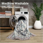 Bloom Rugs Washable Non-Slip 5' x 7' Rug - Charcoal/Brown Traditional Medallion Area Rug for Living Room, Bedroom, Dining Room, and Kitchen - Exact Size: 5' x 7'