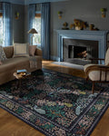 Loloi Rifle Paper Co. Canopy Collection CNP-05 Charcoal 3'-9" x 5'-9" Accent Rug