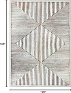 Bloom Rugs Washable Non-Slip 10x14 Rug - Brown Striped Area Rug for Living Room, Bedroom, Dining Room, and Kitchen - Exact Size: 10' x 14'