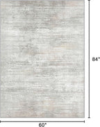 Bavni 5x7 Rug, Abstract Machine Washable Rug Non-Slip, Soft Modern Lightweight Area Rug, Stain Resistant Rugs for Living Room, Bedroom, Dining Room, White/Grey