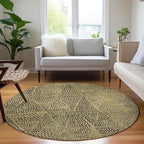 Addison Rugs Chantille ACN591 Gold 8' x 8' Indoor Outdoor Round Rug, Easy Clean, Machine Washable, Non Shedding, Bedroom, Living Room, Dining Room, Kitchen, Patio Rug