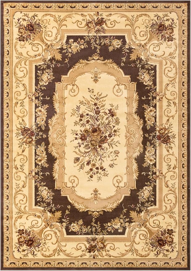 Rugs.com Chateau Collection Rug – 7' x 10' Brown Medium Rug Perfect for Bedrooms, Dining Rooms, Living Rooms