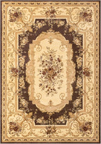 Rugs.com Chateau Collection Rug – 7' x 10' Brown Medium Rug Perfect for Bedrooms, Dining Rooms, Living Rooms