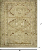 Loloi Magnolia Home by Joanna Gaines Sinclair Collection SIN-02 Khaki/Tobacco 5'-0" x 7'-0", .25" Pile Height, Machine Washable, Area Rug