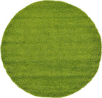 Unique Loom Solid Shag Collection Area Rug (6' 1" Round, Grass Green)