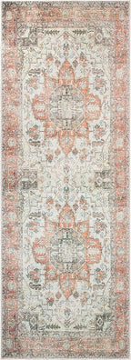 Keen Home Design 2x10 Rug - Machine Washable Runner Rug with Non-Slip Backing, Ideal for Hallway, Entryway, Kitchen, Laundry Room - Vintage, Easy Clean, Durable, Low Pile - (2'6" x 10')