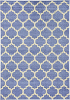 Rugs.com Lattice Collection Rug – 7' x 10' Light Blue Medium Rug Perfect for Bedrooms, Dining Rooms, Living Rooms