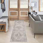 Nourison Home Astra Machine Washable Grey Multicolor 2'2" x 8' Area Rug - Easy Clean, Non Shedding, Bed Room, Living Room, Dining Room, Kitchen (8' Runner)