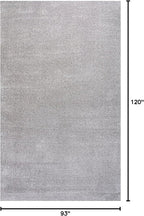 Eyely UES100K-8 Supersoft Haze Solid Low-Pile Indoor Area Rug Casual;Contemporary;Solid;Traditional, Bedroom, Kitchen, Living Room, Easy-Cleaning, Non-Shedding, 8 X 10, Light Gray