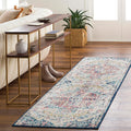 Livabliss Area Rugs - 3x7 Odelia Vintage Boho Aqua Burgandy Blue Runner Area Rug for Living Room Bedroom - Floral Medallion Stain Resistant Carpet for Kitchen, Nursery, Office (2'7" x 7'3", Runner)