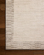 Loloi Chris Loves Julia Calvin Collection CLV-04 Ivory/Pebble 2'-3" x 3'-10" Accent Rug Checkered Neutral Soft Living Room Bedroom Carpet