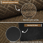 jxgzyy Door Mat, 3'11" x 2'8" Non Slip Carpet Runner, Dirt Trapper Indoor/Outdoor Floor Mats for Patio, Front Door, Garage, Front Back Door, Entryway, Waterproof, Brown