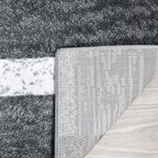 Superior Indoor Area Rug, Jute Backed, Modern Geometric Patchwork Floor Decor for Bedroom, Office, Living Room, Entryway, Hardwood Floors, Rockwood Collection, 4' x 6', Charcoal