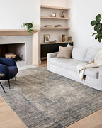 Loloi Teagan Collection TEA-05 Denim/Slate 2'-8" x 10'-6" Runner Rug, Large, Soft Neutral Rug, High-Traffic for Living Room, Bedroom, Home Office, Dining Area