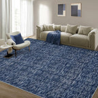 RUGSREAL Solid Rug 4x6 Small Bedroom Rug Machine Washable Area Rug Soft Low-Pile Modern Contemporary Dining Room Area Rug Non-Slip Throw Indoor Carpet for Living Room Bedroom Kids Room, 4' x 6' Blue