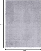 Unique Loom Davos Shag Collection Area Rug - Solid (9' x 12' Rectangle, Sterling)