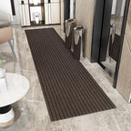 Ottomanson 2'7" x 13' Hallway Runner with Scraper Pile - Extra Durable Non-Slip Rug Mat for Indoor & Outdoor Use - Ideal for Kitchen, Entryway & Garage - High-Traffic Carpet, Brown