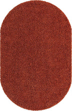 Unique Loom Solid Shag Collection Area Rug (5' 1" x 8' Oval, Terracotta)