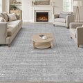 12x15 Area Rug Living Room: Washable Large Vintage Grey Rug Neutral Non-Slip Soft Stain Resistant Indoor Carpet for Bedroom Nursery Dining Room Under Table Bed Home House Office Playroom