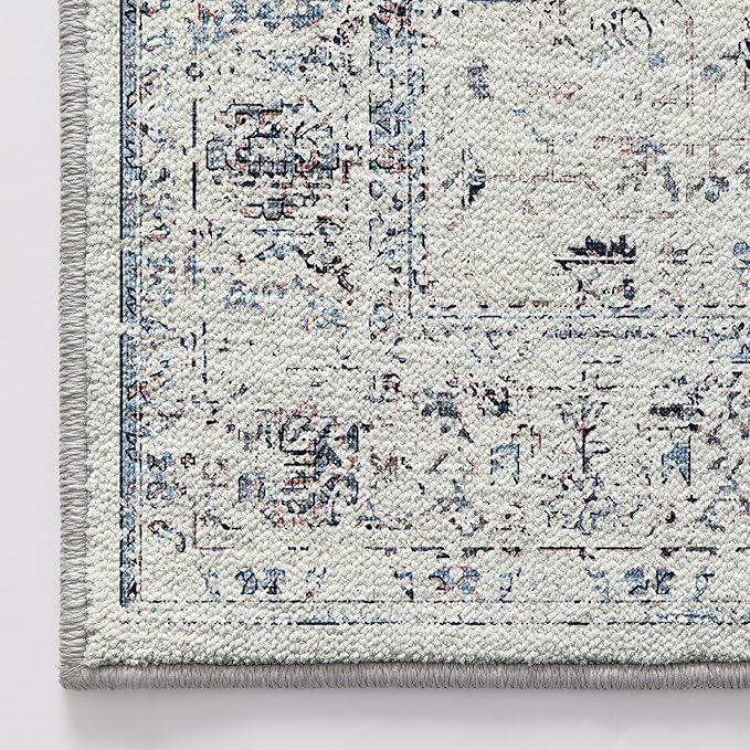 LUMI 8x12 Washable Area Rug for Living Room, Ultra Soft Traditional Rugs Non Slip with Rubber Backing, Low Profile, High Traffic, Stain Resistant Carpets, Ideal for Bedroom, Dining Room, Indoor