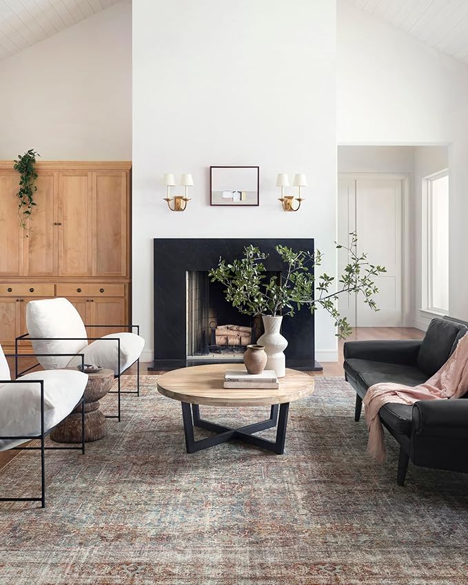 Loloi Chris Loves Julia Jules Collection JUL-05 Lagoon/Brick 8'-6'' x 11'-6'', .13" Pile Height, Area Rug