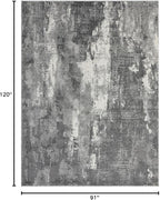 LUXE WEAVERS Euston Collection 7681 Dark Grey 8x10 Modern Abstract Area Rug