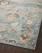 Loloi Margot Collection MAT-06 Denim/Multi 2'-6" x 9'-6" Runner Rug feat. CloudPile, No-Shed Easy Clean Large Patterned Area Rug for Living Room, Bedroom, Dining Area