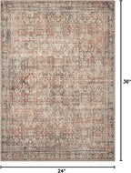2x3 Entrance Rug Machine Washable Rug Small Door Mat,Ultra-Thin Low Pile Pad,Lightweight Indoor Carpet,Non Slip Floral Area Rug for Entryway,Bedside,Kids Room,Laundry,Bathroom,Terracotta/Indigo
