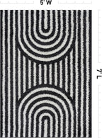 Rugshop Abstract Arch Shag Area Rug Anthracite Dark Gray 5' x 7' Great for Bedrooms, Living Rooms, or Under Coffee Tables