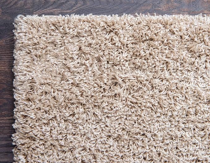 Unique Loom Solid Shag Collection Area Rug (2' 6" x 13' 1" Runner, Taupe)