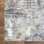 Bloom Rugs Washable Non-Slip 12 ft Runner - Gray/Red/Brown Modern Abstract Runner for Entryway, Hallway, Bathroom, and Kitchen - Exact Size: 2.5' x 12'