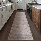 2x8 Purple Area Rug Runners for Hallways Washable Vintage Distressed Carpet Low Pile Non Slip Indoor Retro Soft Long Accent Rug Bedroom Kitchen Bathroom Laundry Dining Living Room