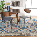 SAFAVIEH Madison Collection Area Rug - 9' x 12', Navy & Beige, Boho Diamond Distressed Design, Non-Shedding & Easy Care, Ideal for High Traffic Areas in Living Room, Bedroom (MAD418M)