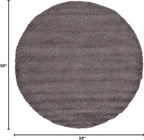 Unique Loom Solid Shag Collection Area Rug (8' Round Graphite Gray)