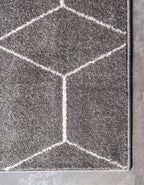 Unique Loom Trellis Frieze Collection Area Rug - Geometric (7' Square, Dark Gray/ Ivory)
