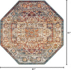 Unique Loom Isabella Collection Area Rug - Adjani (5' 1" Octagon, Multi/ Beige)
