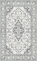 Washable Entryway Rug 3x5 | Non Slip Rug Runners for Hallways, Entryways, Kitchens, Bathrooms, Bedrooms | Ultra-Soft Flannel Carpet Kitchen Rug with Rubber Backing (Beige, 3x5)