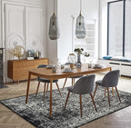 vivorug 8x10 Area Rugs, Stain Resistant Washable Rug for Living Room, Vintage-Inspired Black and White Rug