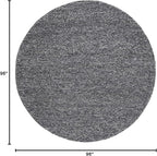 SAFAVIEH Natura Collection Area Rug - 8' Round, Dark Grey, Handmade Wool Blend, Textured Design, Ideal for Living Room, Bedroom, Dining Space (NAT620H)