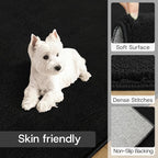 Solid Washable Area Rug - 3x5 Medium Pile Faux Cashmere Carpet for Living Room Bedroom, Black
